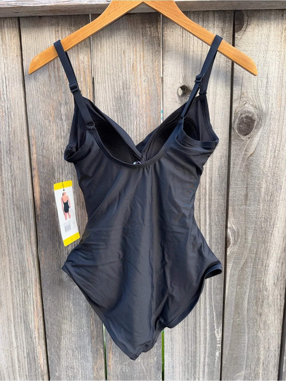 DKNY Twisted One-Piece Swimsuit Black Size Small - Picture 4 of 8